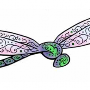 Swirly Dragonfly Clear Rubber Stamp