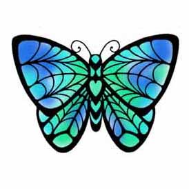 Butterfly, Stainglass Look, Clear Stamp