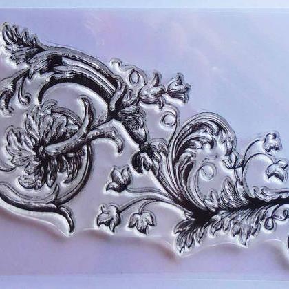 Floral Flourish Clear Stamp, Art Stamps,..