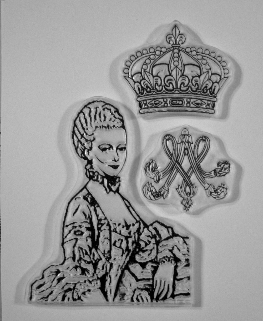 Marie Antoinette Clear Stamp With Crown And Monogram