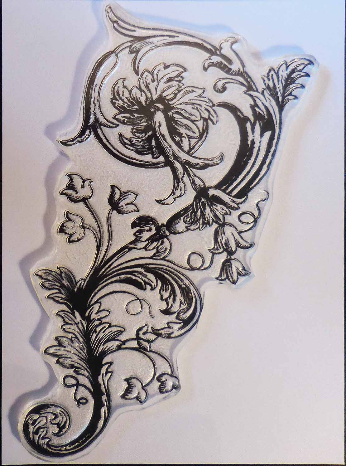 Floral Flourish Clear Stamp, Art Stamps, Alura's Stamps For The Displaced Victorian, Tjsd